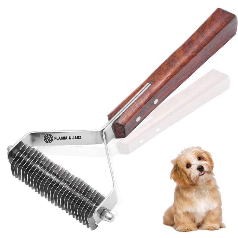 Flamia & Jabz Undercoat Rake for Dogs & Cats, Dematting Grooming Stripper Tool (24 Blades) 24 Blades