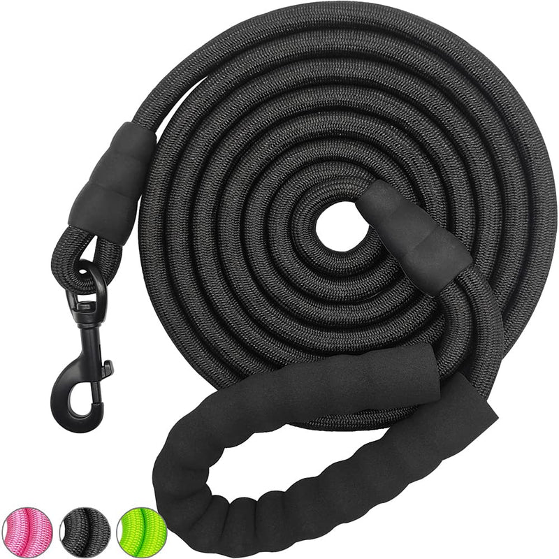 YUCFOREN 6FT/10FT Climbing Rope Leash for Dogs with Comfortable Padded Handle Classic Dog Leash for Medium Large Dogs 6’x 1/2" Black