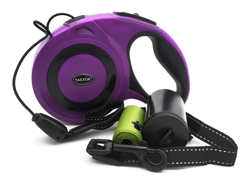 Heavy Duty Retractable Dog Leash 26ft,Pet Long Walking Leashes Leads for Small Medium Large Dogs Doggie Up to 110lbs (Purple) Purple - PawsPlanet Australia