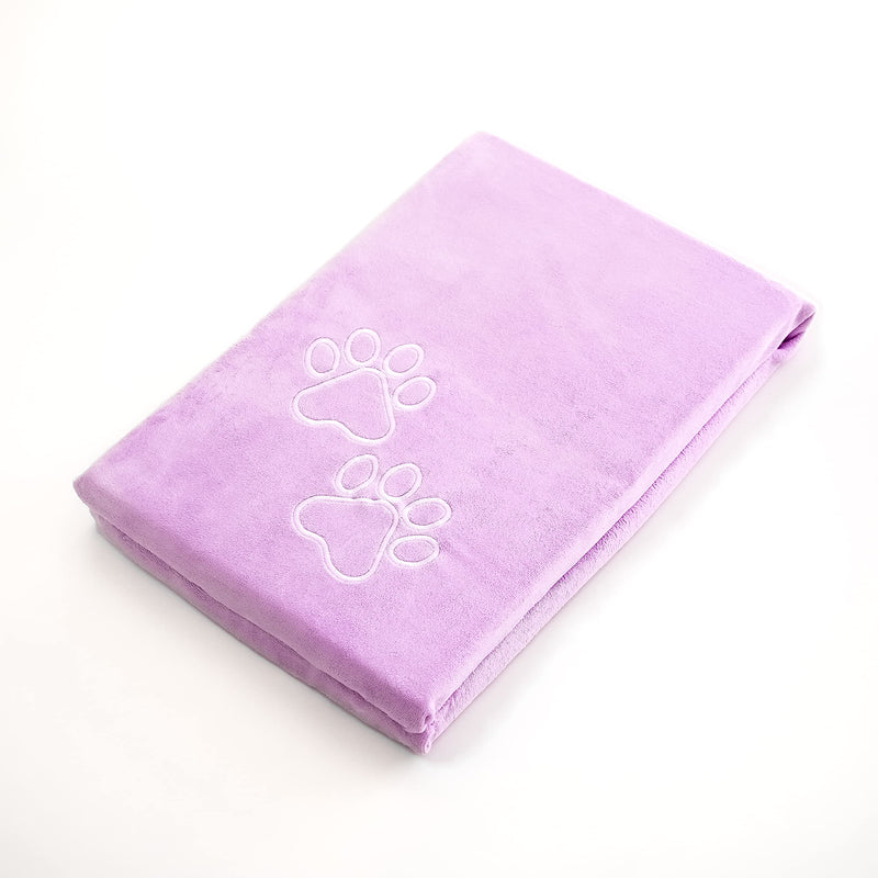 Unconditional Love | Premium Pet Drying Towel | Ultra Absorbent and Soft Microfiber Towel for Dogs and Cats (Lilac) Lilac Large - PawsPlanet Australia