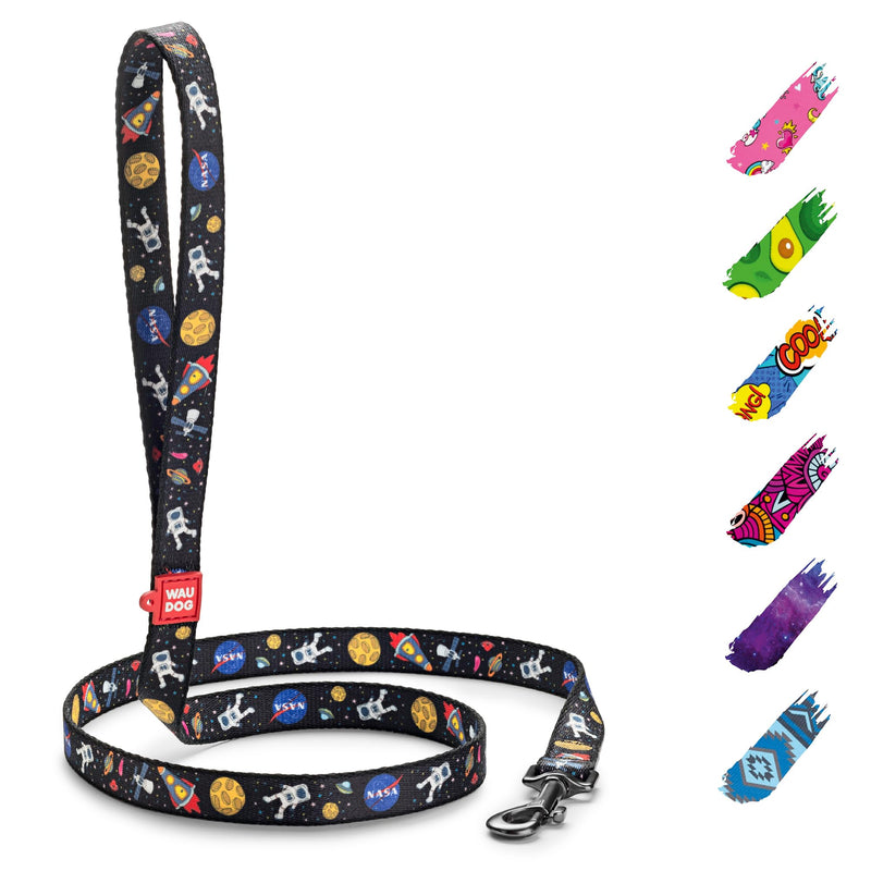 WAUDOG Nylon Dog Leash - 4 Ft, Strong & Heavy Duty for Large Dogs & Puppies 4 Ft x 3/5" Wide NASA - PawsPlanet Australia