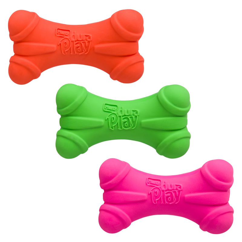 Hartz DuraPlay Bone Squeaky Latex Dog Toy for Medium Breeds, 3 Pack - PawsPlanet Australia