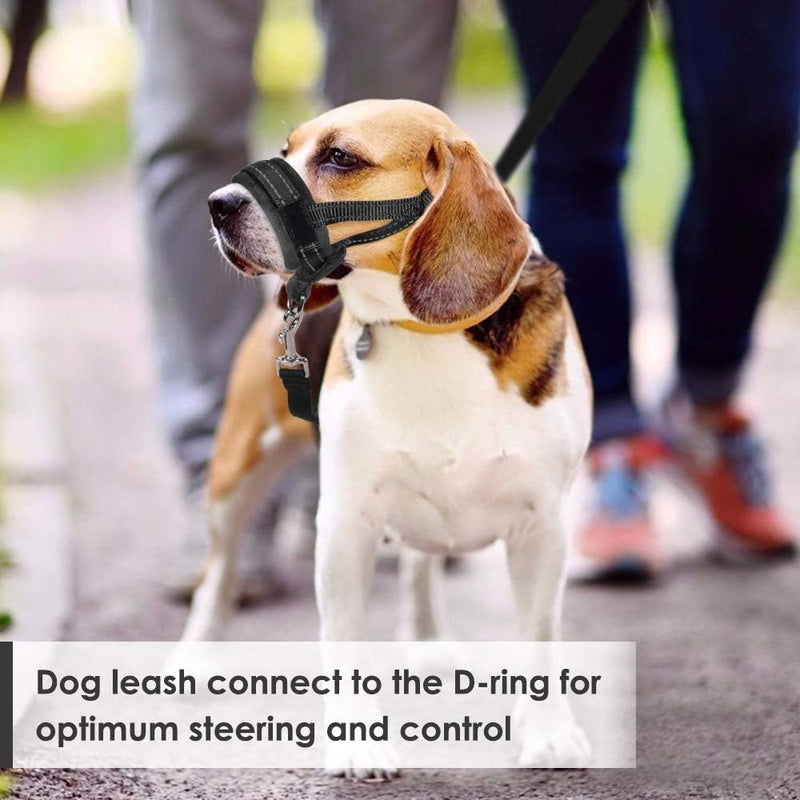 BARKLESS Dog Muzzle, Soft Padded Comfy Muzzle for Biting and Chewing, Adjustable Muzzle for Small, Medium, Large Dogs Corgi Labrador, Allows Drinking and Panting S Black - PawsPlanet Australia