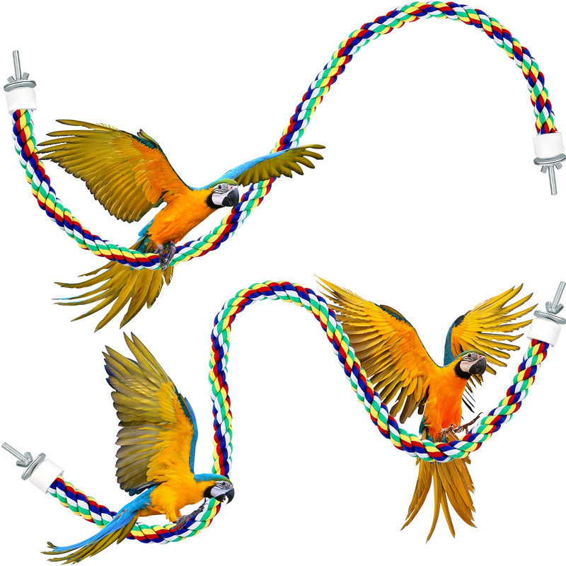 Weewooday 2 Pcs Bird Rope Perches Climbing Rope Bird Cage Accessories for Parrots, Parakeets, Cockatiels, Conures(31.5 Inch) 31.5 Inch - PawsPlanet Australia