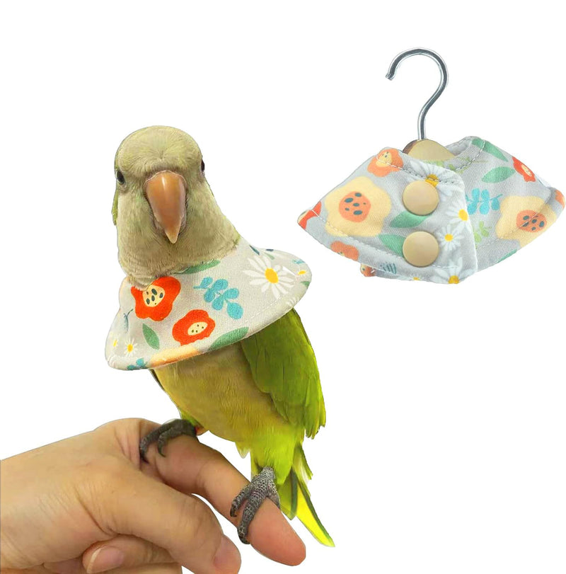Bird Collars for Monk Parakeets, Quaker Parrot Feather Plucking Soft Collar, Parrot Recovery Cones Sun Conure Neck Feather Protection Anti-Bite Collar with Hanger Flower - PawsPlanet Australia
