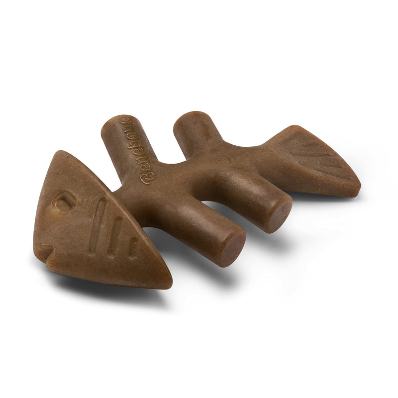 Benebone Fishbone Durable Dog Chew Toy for Aggressive Chewers, Real Fish, Made in USA, Medium Brown - PawsPlanet Australia