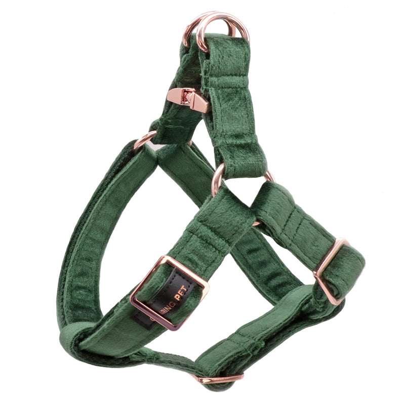 ARING PET Dog Halter Harness, Velvet Dog Harness, No Pull Dog Halter Harness for Small Medium Large Dogs. Medium (Pack of 1) Dark green - PawsPlanet Australia