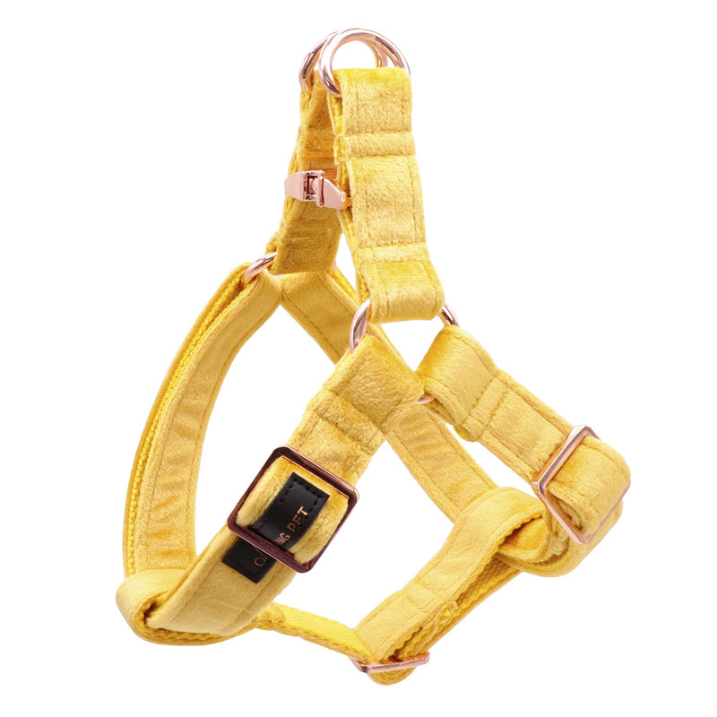 ARING PET Dog Halter Harness, Velvet Dog Harness, Adjustable Dog Halter Harness for Small Medium Large Dogs. Large (Pack of 1) Deep yellow - PawsPlanet Australia