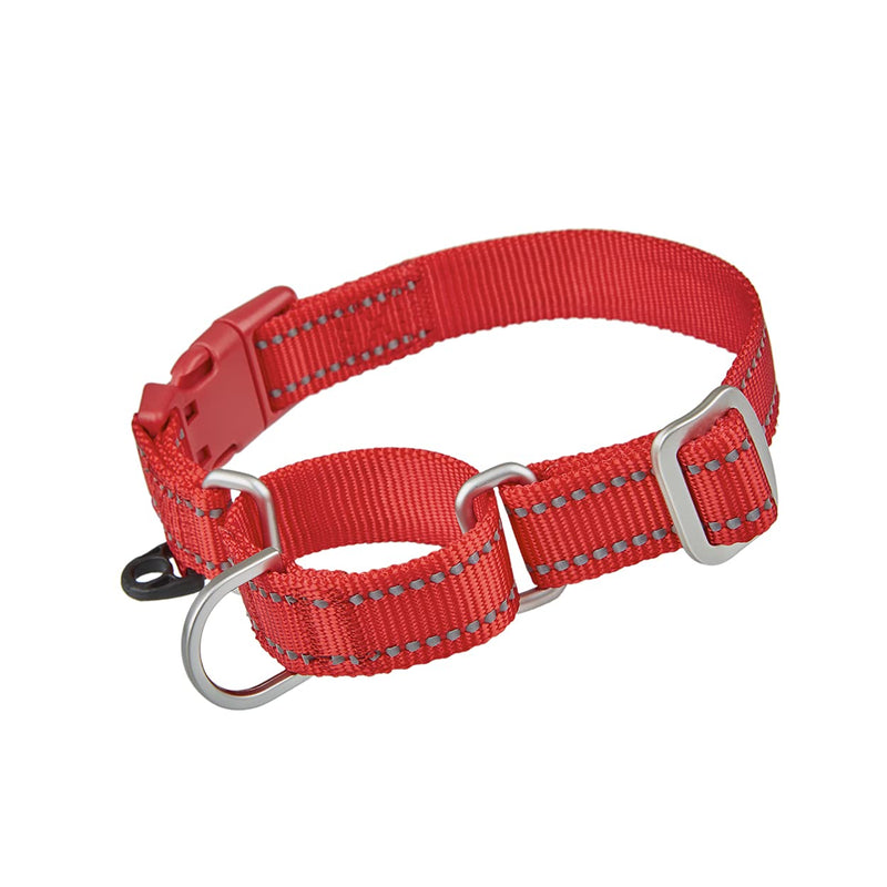 Reflective Martingale Collar for Dogs with Quick Snap Buckle Anti-Pull Nylon Safe Slip Collars for Easy Walking,Red,Medium Medium (Pack of 1) Red - PawsPlanet Australia