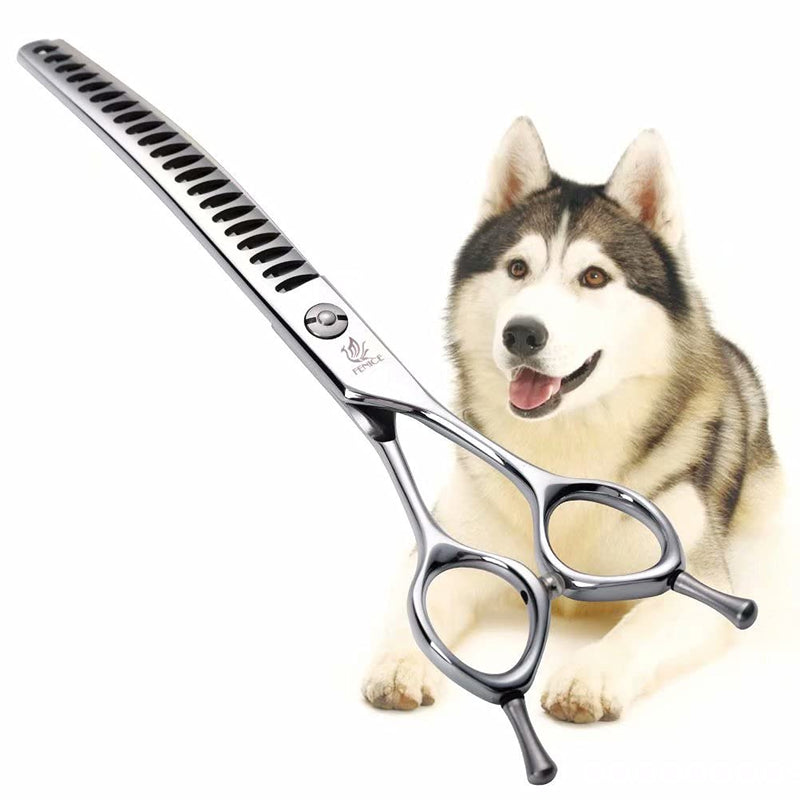 Fenice Peak Dog Grooming Shears Curved Chunker Scissors for Dogs and Cats Face Body Trimming Shears 440C 7'' fishbone teeth 7'' - PawsPlanet Australia