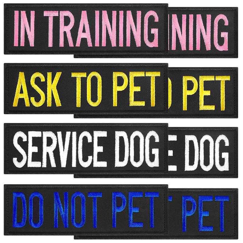 8 Pieces Service Dog Patches Colorful Dog Vest Harnesses Patches Do Not Pet Vest Patches Ask to Pet for Animal Tactical Harnesses Collars Leashes - PawsPlanet Australia