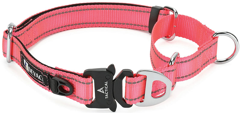 Martingale Collar for Dogs Large Breed, Adjustable Reflective Dog Collar Martingale with Buckle M / Neck Girth 14"-19" PINK#1 Cobra Buckle - PawsPlanet Australia