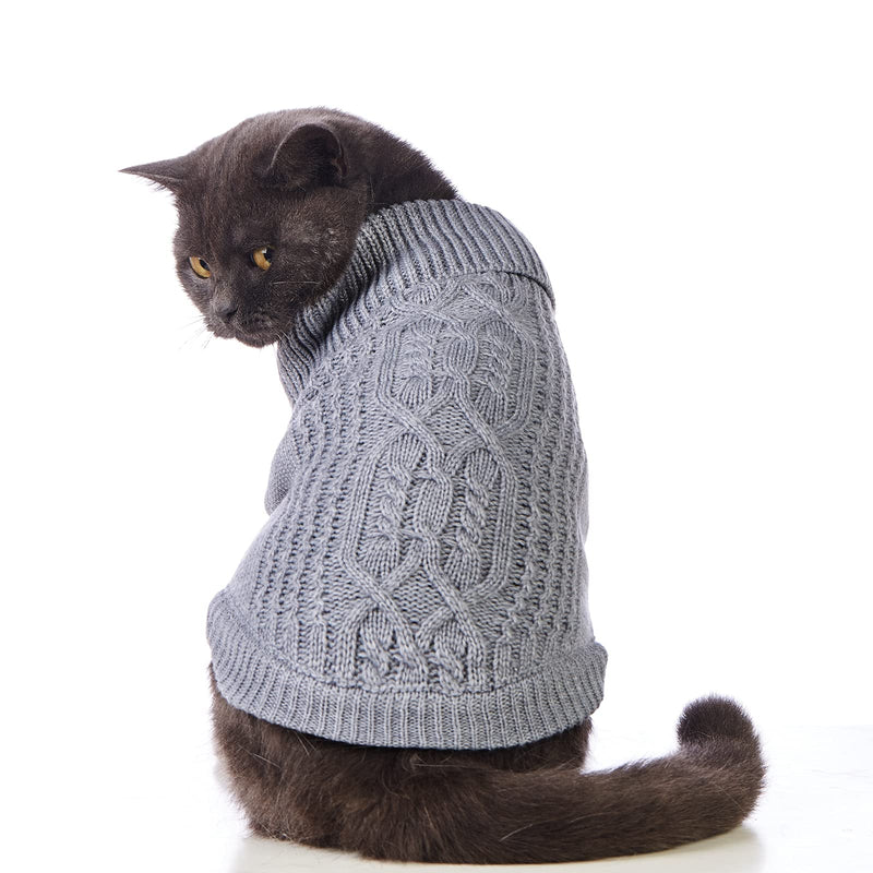 Cat Sweater Keep Your Pets Cozy, 16 Color Turtleneck Knitted Sleeveless Dog Sweater, Winter Outfits for Cats & Small Dogs During Cold Seasons (Medium, Grey) Medium - PawsPlanet Australia