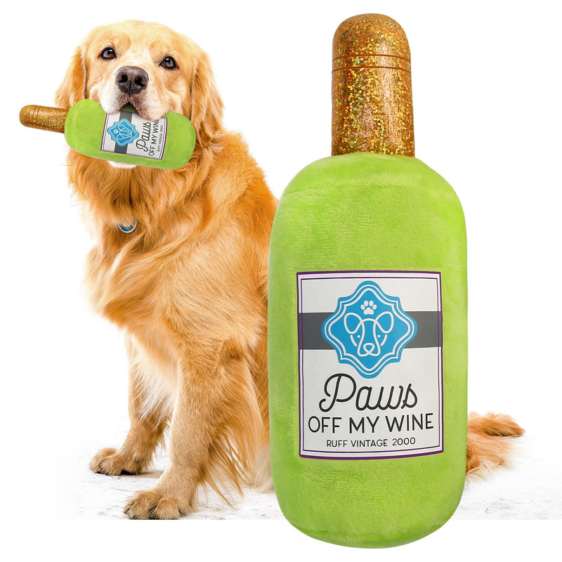 PrimePets Plush Dog Toy, Crinkle Dog Toy, Wine Bottle Pet Toy for Small Medium Large Dogs, Beer Dog Toy, Cute Dog Gifts 1 Pack - PawsPlanet Australia