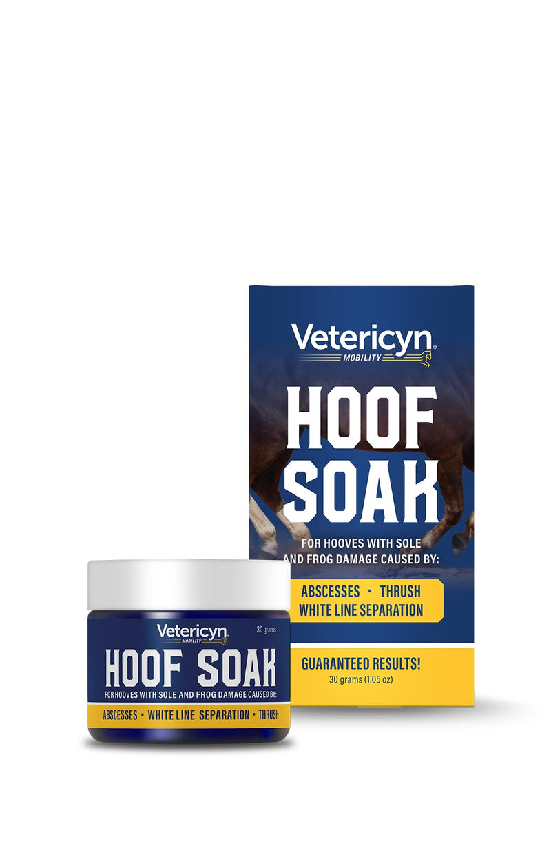 Vetericyn Hoof Soak for Hooves with Sole and Frog Damage Caused by Abscesses, White Line Separation, and Thrush. Works with Just One Application. Single Use Hoof Treatment. 30 Grams 1 pack - PawsPlanet Australia