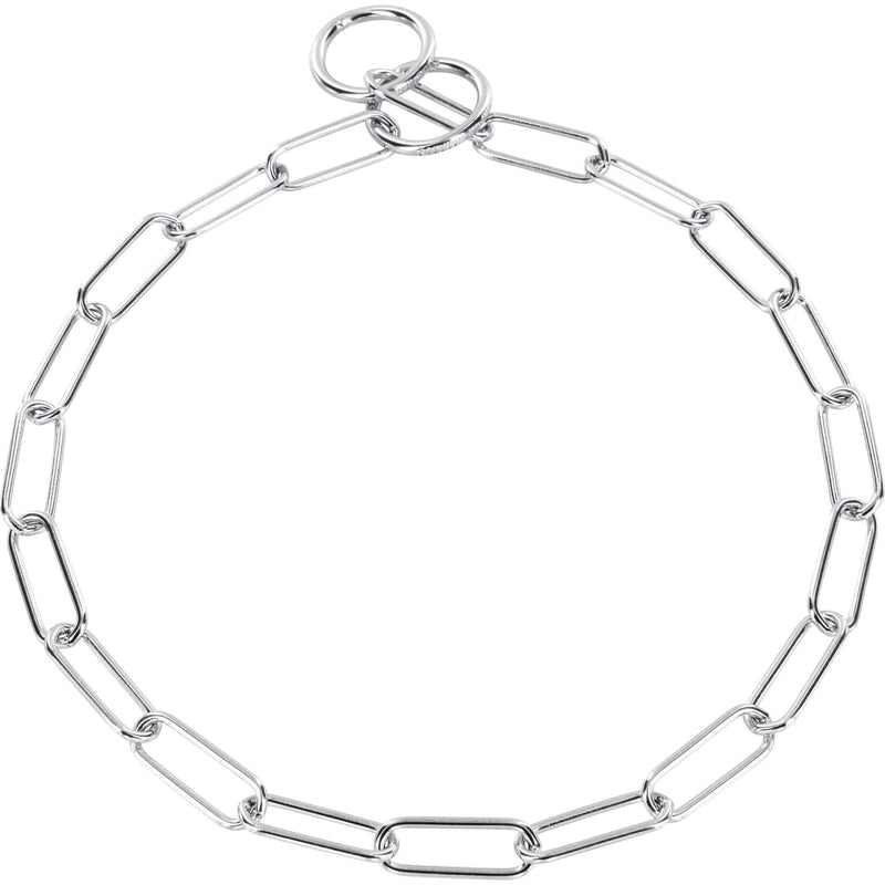 Herm Sprenger - Chrome Plated Steel Fur Saver Dog Collar - Long Link - Professional Training Collar for Small Petite Dogs - Puppy Collar - Correction Slip Chain - Made in Germany (14 inches (35 cm)) 14 inches (35 cm) - PawsPlanet Australia