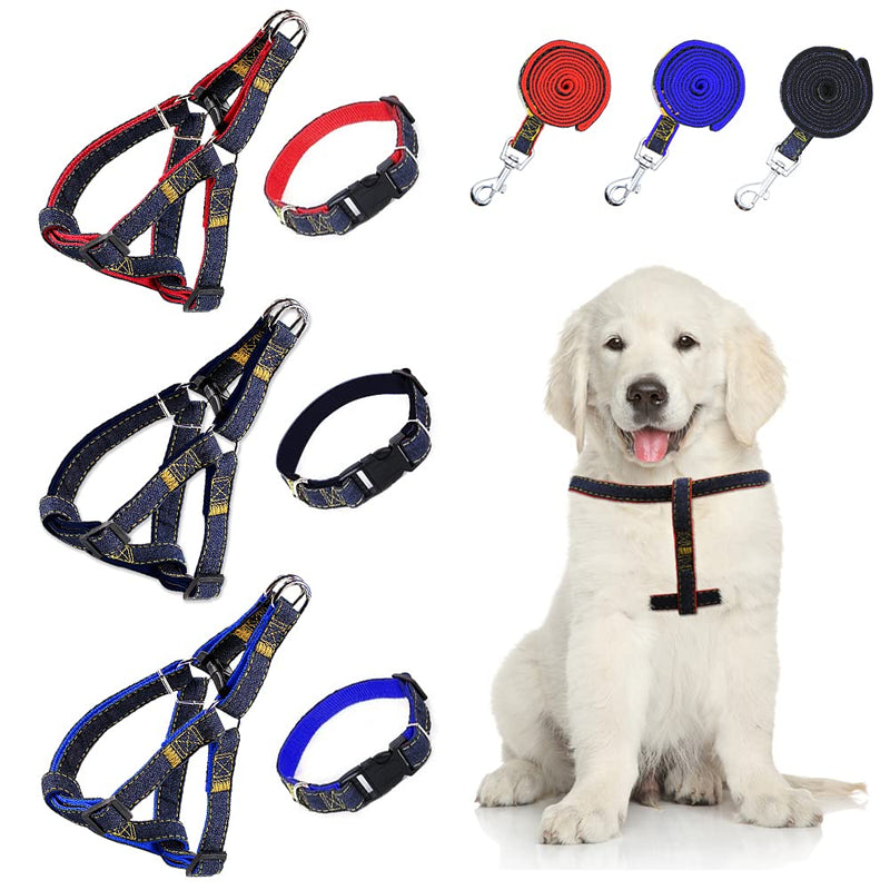 3 Pack Adjustable Cat Harness with Leash Collar Set，Escape Proof Kitten Walking Jacket，Soft Breathable Pet Vest for Kitten Kitty Cat Puppy Small Dog - PawsPlanet Australia