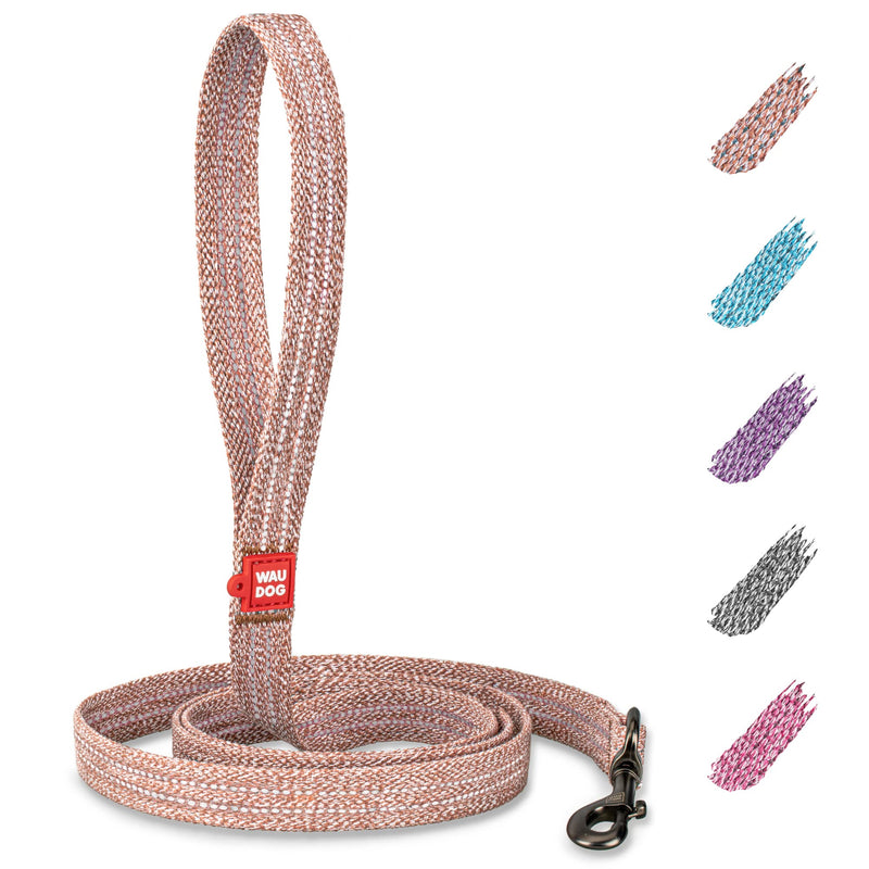 Recycled Cotton Dog Leash Eco-Friendly Alternative to Nylon for Small Medium and Large Dogs - Reflective Strong Dog Leashes for Large Breeds - Puppy Leash Brown 3/5" - 6 Ft - PawsPlanet Australia