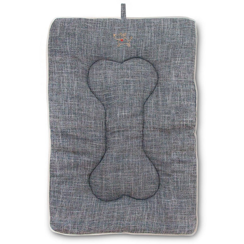 Best Pet Supplies Machine Washable Dog Crate Mat – Double-Sided Kennel Pad - Gray Linen, S (24 x 17) Small (24 x 17 in) - PawsPlanet Australia
