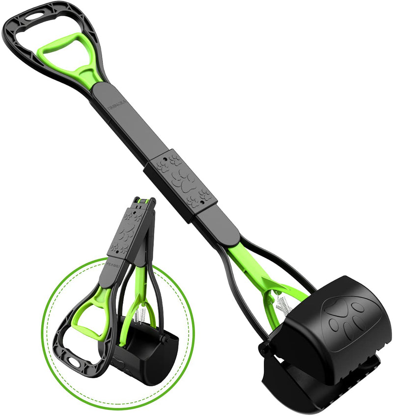 TIMINGILA Pooper Scooper 28" Long Handle Portable Pet Poop Scooper for Large and Small Dogs,High Strength Material and Durable Spring,Great for Lawns, Grass, Dirt, Gravel 28" Green - PawsPlanet Australia