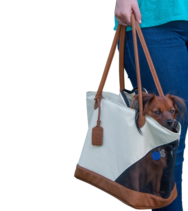 Pet Gear Tote/Sling Carrier for Cats/Dogs, Storage Pocket, Removable Washable Liner, Zippered Top and Mesh Windows, 2 Models, 6 Colors NEW Sand - PawsPlanet Australia