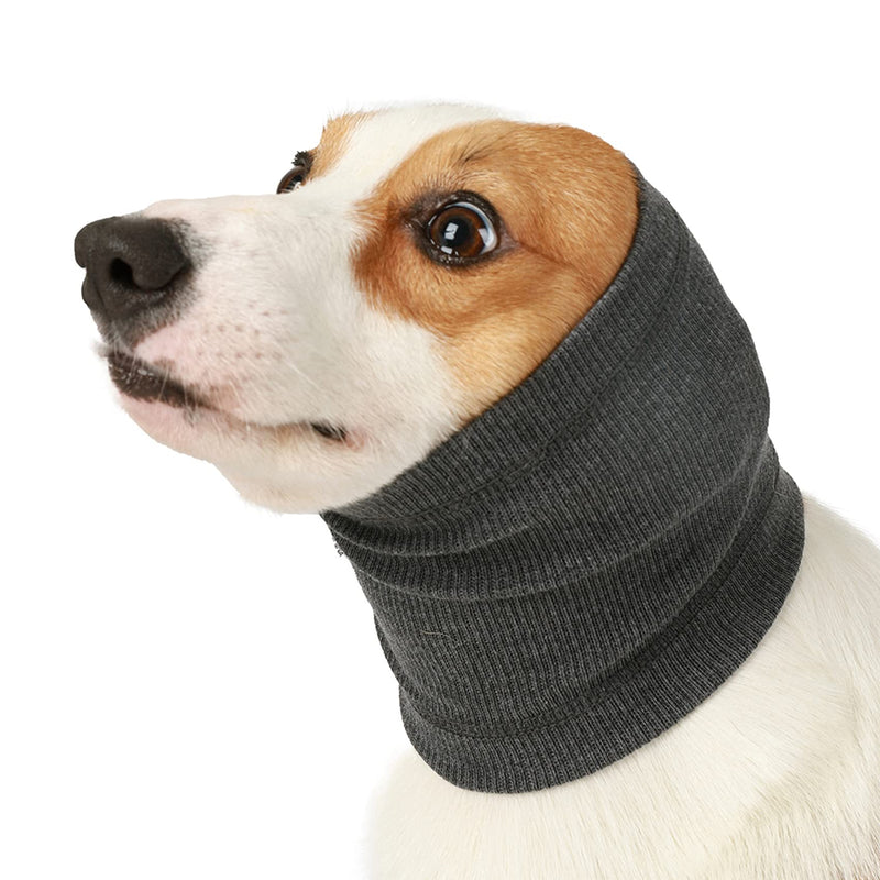 Quiet Ears for Dogs, Cat Dog Hat for Noise Block Ear Protection and Recovery, Dogs No Flap Ear Wraps for Anxiety Relief, Calming, Grooming, Neck Ear Warmer(L, Gray) Large - PawsPlanet Australia