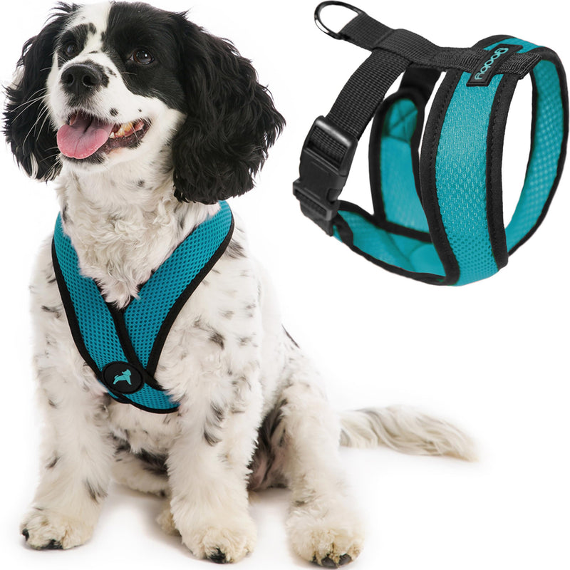 Gooby Comfort X Head-in Harness – Medium Dog Harness (9–15 lbs), Turquoise, No Pull, Choke-Free Design Medium Chest (14.25-18.75") - PawsPlanet Australia