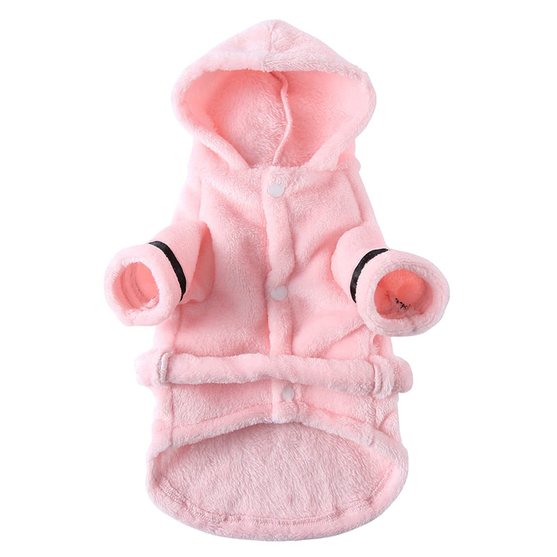 Petyoung Pet Bathrobe Dog Pajama Thickened Hooded Bathrobe Quick Drying and Super Absorbent Dog Bath Towel Soft Pet Nightwear for Puppy Small Dogs Cats Pink Medium - PawsPlanet Australia