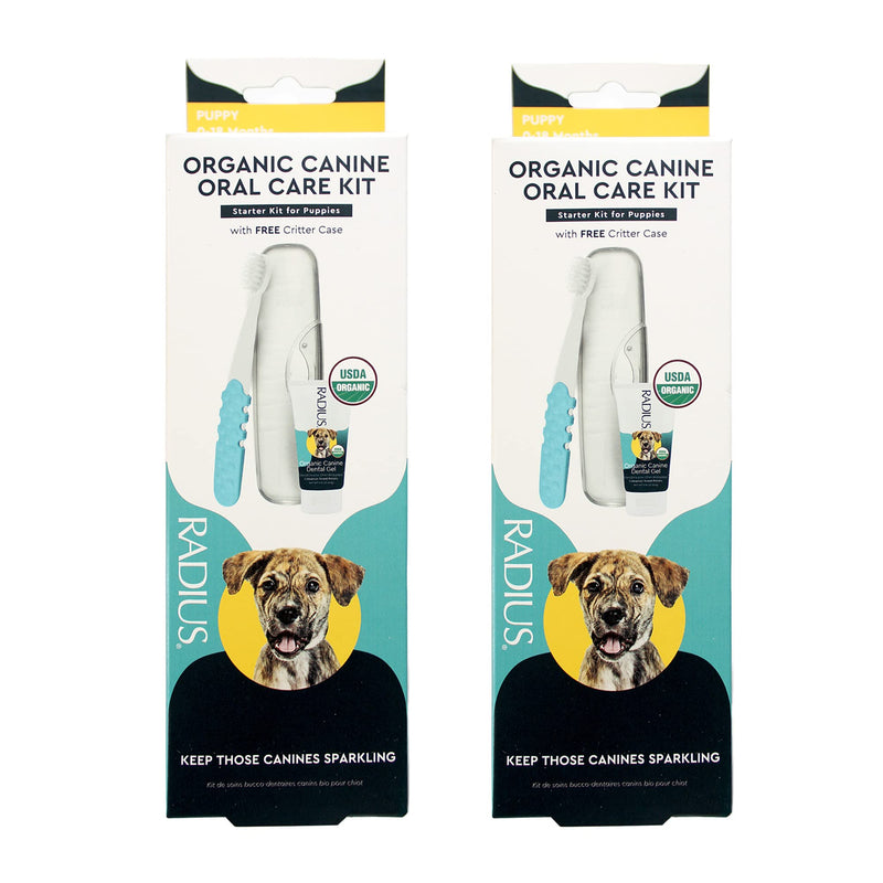 RADIUS USDA Organic Dental Solutions Puppy Kit 2 Units, Kit Includes 1 Dog Toothbrush & 1 0.8oz Toothpaste, Ultra Soft Bristle & Non Toxic Toothpaste for Dogs, Designed to Clean Teeth, Xylitol Free Puppy - Pack of 2 - PawsPlanet Australia