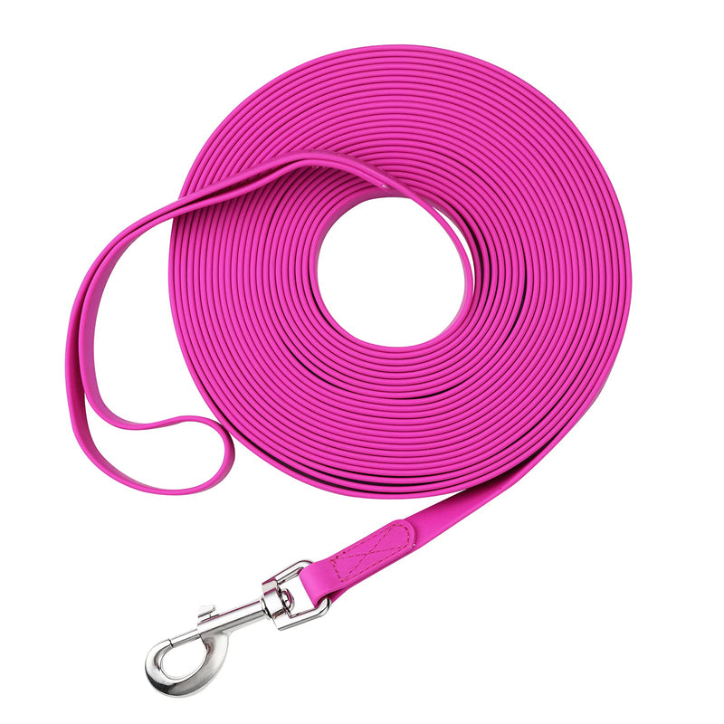 Waterproof Long Leash Durable Dog Recall Training Lead Great for Outdoor Hiking, Training, Yard, Beach and Swimming (Purple, 30ft) Purple - PawsPlanet Australia