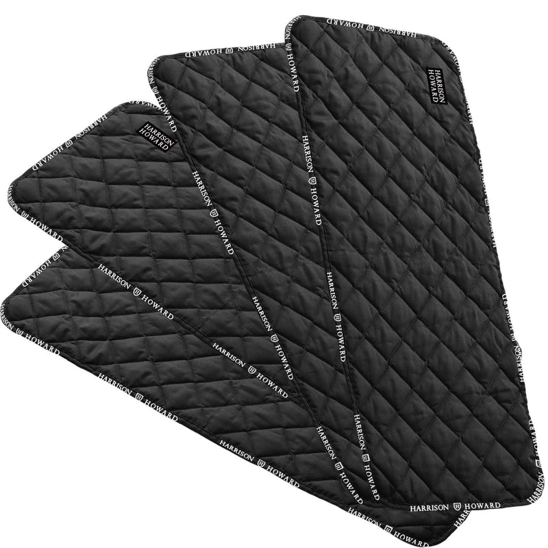 Harrison Howard Quilted Leg Wraps for Horse Set of 4- Black L Large - PawsPlanet Australia