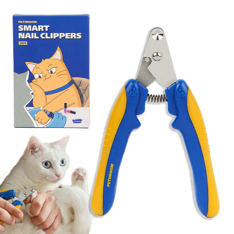[PETHROOM] Cat Nail Clipper Trimmer for Indoor Cats with Circular Cut Hole (2mm) | Premium Sturdy Stainless Steel Blade Cat Claw | Safe, Easy, Accurate, Quiet & Fast | Avoid Overcutting - PawsPlanet Australia