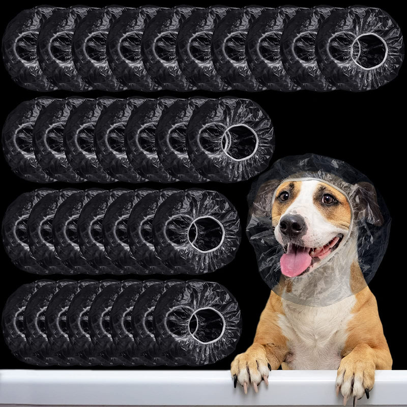 Weewooday 32 Pieces Disposable Pet Shower Caps Plastic Dog Ear Covers for Bathing Dogs Ear Drops Cap Guard Transparent Overhanging Ears Protection for Puppy Kitten Small Pets Bath Shower Rain Water - PawsPlanet Australia