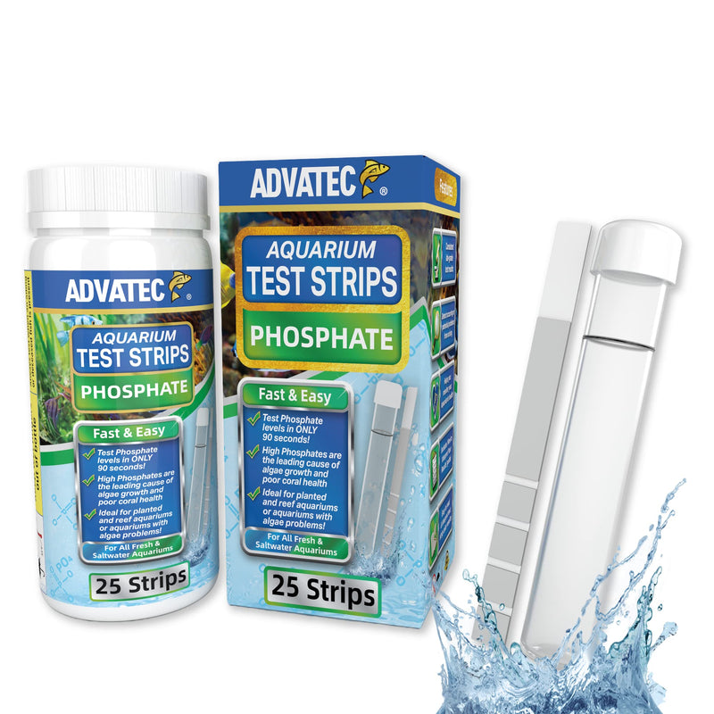 Phosphate Test Strips for Freshwater & Saltwater Fish Tank - Testing Strips for Fresh & Salt Water Aquarium - Lab Grade Water Tester Kit - 25 Count - PawsPlanet Australia