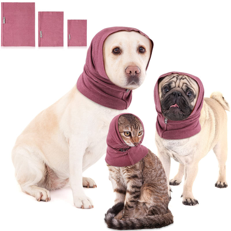 Sanwuta 3 Pcs 3 Size Dog Ear Cover Dog Calming Hoodie for Anxiety Relief, Pet Neck and Ears Warmer Dog Calming Hood for Grooming, Bath Drying and Noise Protection, Cats and Dogs Ear Protector, S/M/L - PawsPlanet Australia