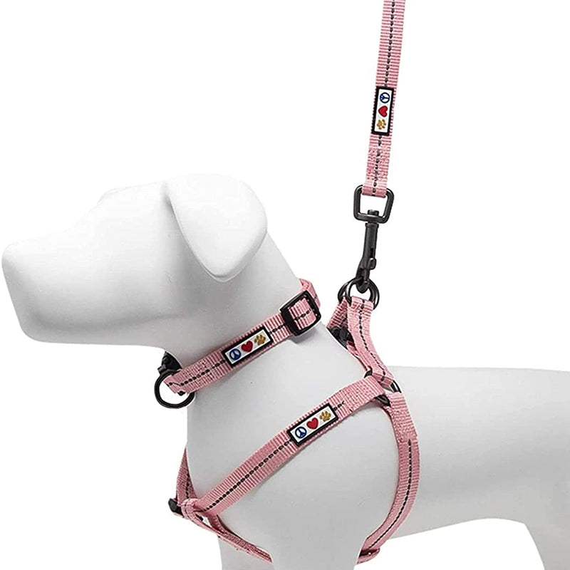 Pawtitas Value Bundle Set | Extra Small Reflective Recycled Dog Harness + Extra Small Reflective Recycled Dog Collar + Extra Small Reflective Recycled Dog Leash – Pink Cherry Blossom Set - PawsPlanet Australia