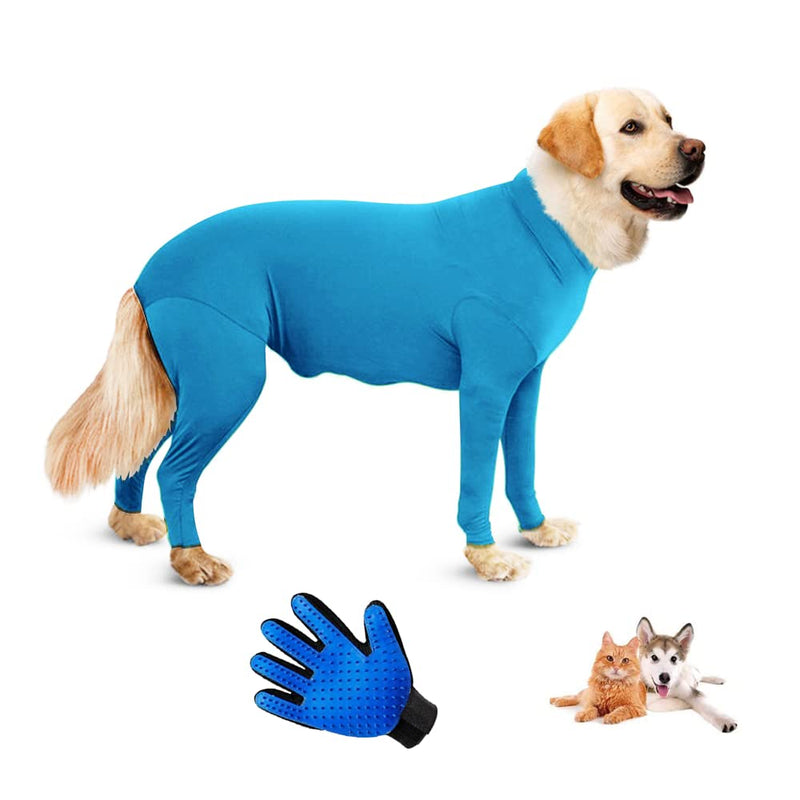 Surgical Recovery Suit for Dogs, Dog Anti-Licking Elastic Tights Bodysuit, Preventing Full Body for Shedding, Allergy, Wound Protection, E Collar Alternative (XXL, Blue) XXL - PawsPlanet Australia