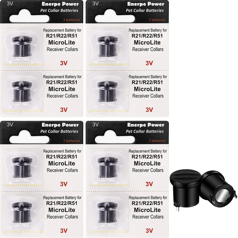 Dog Fence Batteries Long-Lasting & High Capacity Compatible with Invisible R21 R22 R51 and Microlite Fence Receiver Collars 8-pack - PawsPlanet Australia