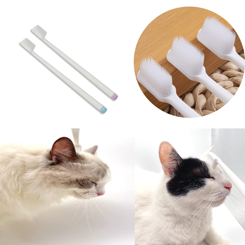 Emmeliestella Cat Head Brush, Cat acne Cleaner, Silicone bristles, not hurt the facial skin, Gently remove cat eye discharge & jaw black spots, Easy to handle & clean & remove hair, 2PCS - PawsPlanet Australia