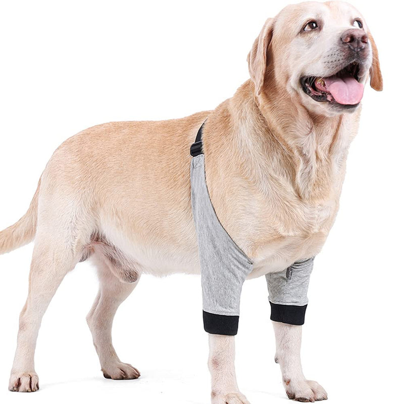 HDKUW Dog Elbow Protector for Calluses,Dog Recovery Suit for Front Legs,Cone Collar Alternative to Stop Licking Elbow Wounds,Elbow Cover Sleeve for Small Medium Large Dog Grey XL - PawsPlanet Australia