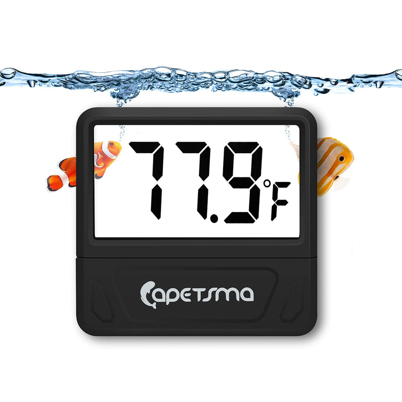 capetsma Aquarium Thermometer Digital Fish Tank Thermometer Accurate Reptile Thermometer Temperature Gauge with Large LCD Screen - PawsPlanet Australia