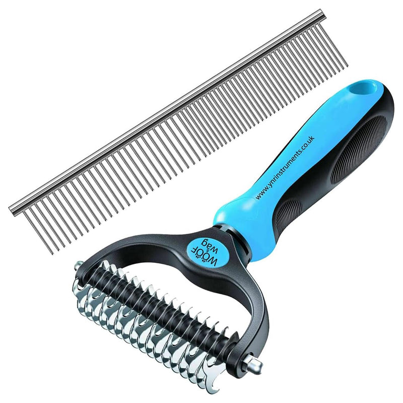 YNR Pet Cat Dog Horses Hair Fur Shedding Trimmer Grooming Dematting Rake Deshedding Comb Brush Tool Kit - PawsPlanet Australia