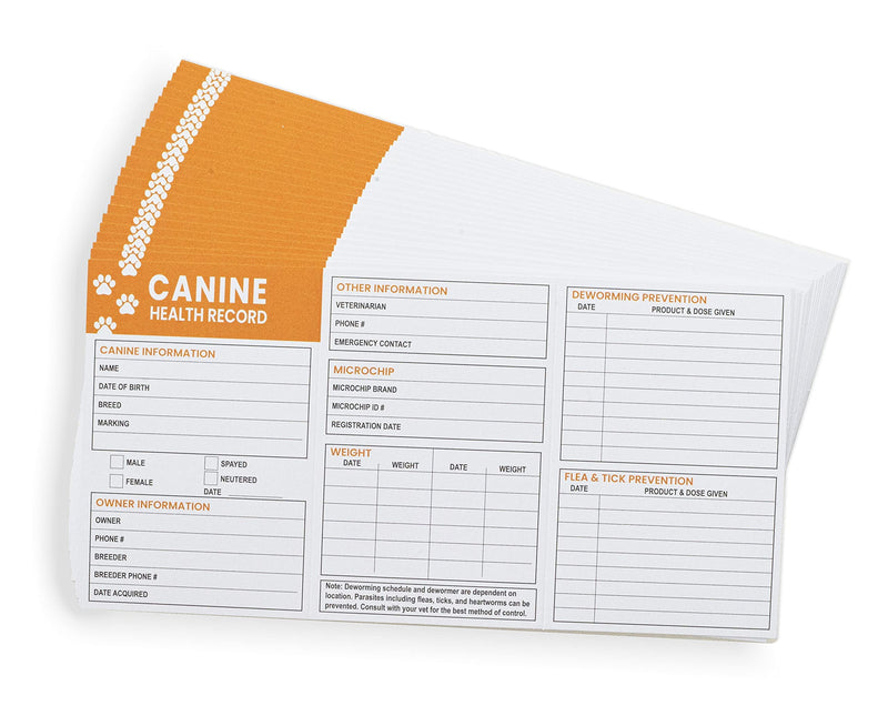 Pet Supplies | (25 Pack) Premium Canine Health Record 6x4 Inch Booklets | Dog Vaccines Large Records - Puppy Shot Vaccination Brochure Pack of 25 - PawsPlanet Australia