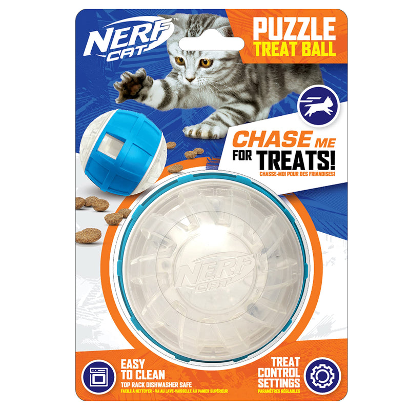 Nerf Dog 3.5in EXO Slow Feeder Nerf Cat Cap -Blue/Clear, (NC-7824), Small Blue/Clear - PawsPlanet Australia