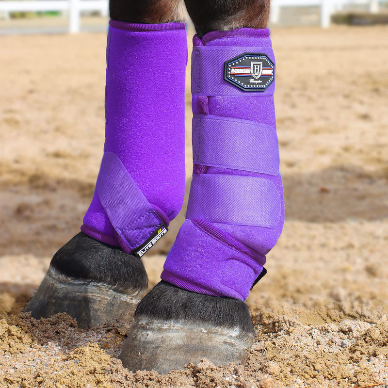 Harrison Howard Horse Sport Medicine Front Shock-Absorbing Boots All-Round Lower Limb Protection & Support Sport Boots Perfect for Endurance Training and Performance Pack of 2 Regal Purple M Cob (Medium) - PawsPlanet Australia