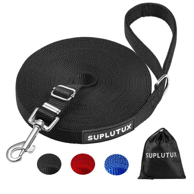 Long Leash for Dog Training - 16ft Adjustable Obedience Recall Dog Training Leash for Large Medium Small Dogs with Storage Pouch Black 16 FT - PawsPlanet Australia