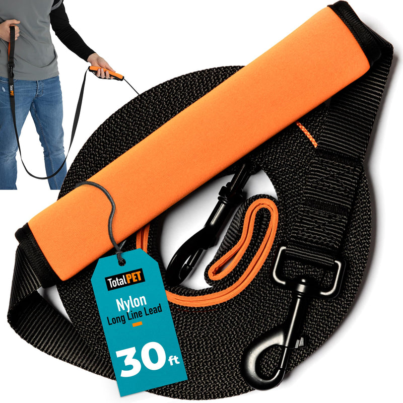 30ft Long Leash for Dogs - Long Line Dog Leash for Training Recall/Commands at Distance - Nylon, Heavy Duty - Ideal for Large & Small Breeds 30ft - PawsPlanet Australia