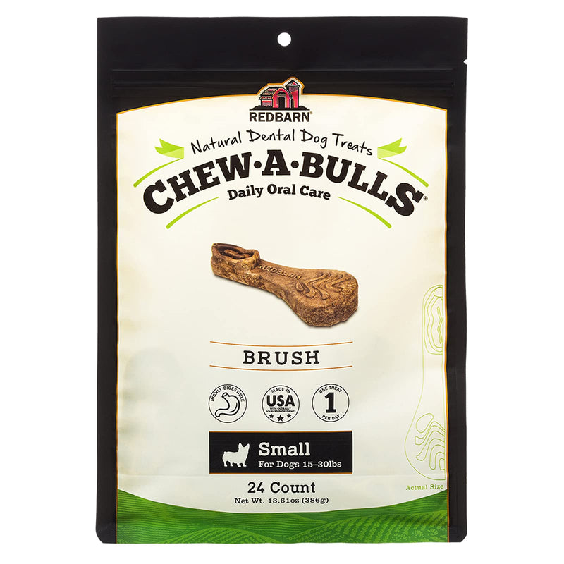 Redbarn Chew-A-Bulls (Size: Small, Shape: Brush, 24-Count (Pack of 1)) - PawsPlanet Australia