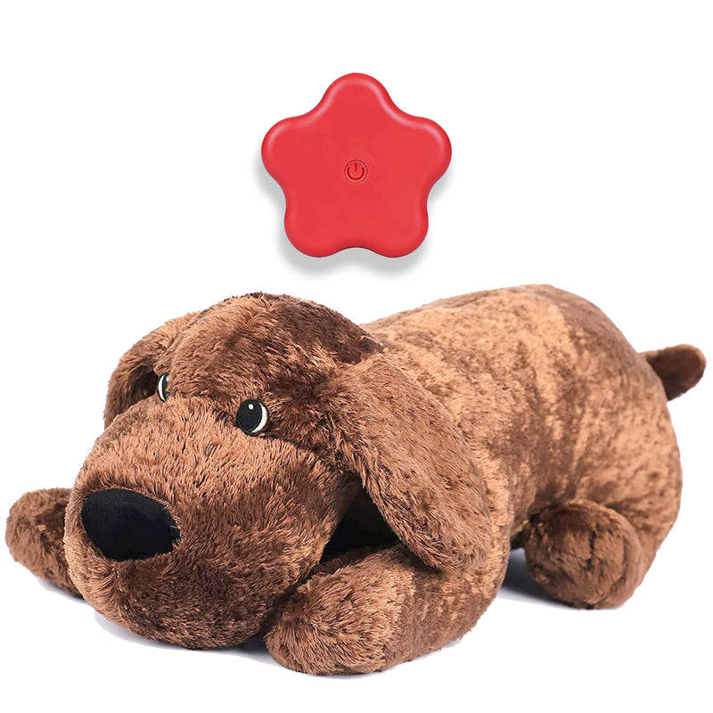 Dog Heartbeat Toy for Puppy Anxiety Relief, Heartbeat Stuffed Animal Heartbeat Plush Toy for Small, Medium, and Large Dogs (Brown) Brown - PawsPlanet Australia