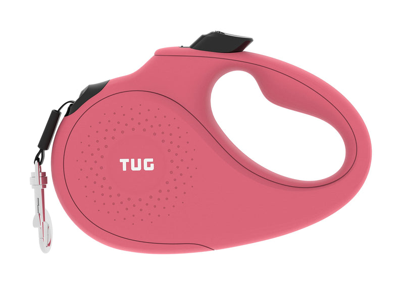 TUG Monochrome 360° Tangle-Free Retractable Dog Leash | 16 ft Strong Nylon Tape (Large, Pink) Large, 16 ft